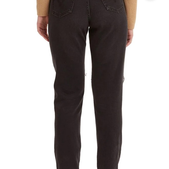 Levi's Women's High Rise Tapered Leg Mom Jeans - Black 30-29 - Picture 8 of 12